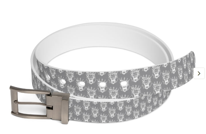 Kingdom Boujie Luxury Gray Bold Lion Belt