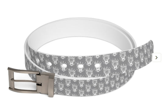 Kingdom Boujie Luxury Gray Bold Lion Belt